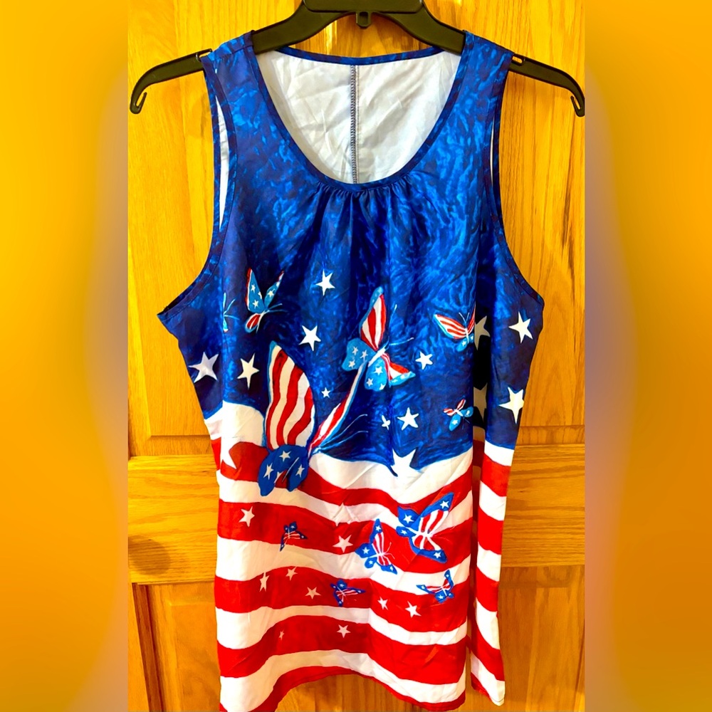 Patriotic Tank Top. Never Worn 1XL